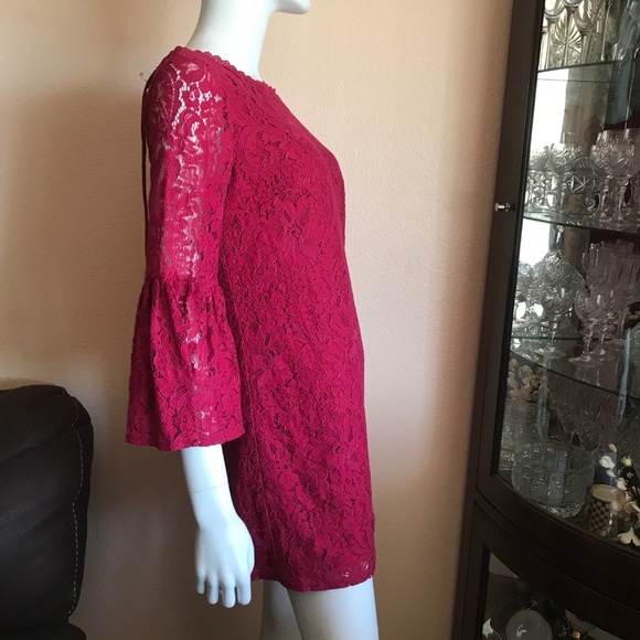 Laundry Shelli Segal A-line Red Lace Mini Dress - Picture 4 of 8